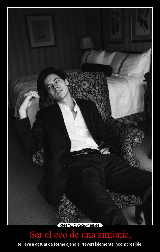Ser el eco de una sinfonía, - te lleva a actuar de forma ajena e irreversiblemente incompresible.