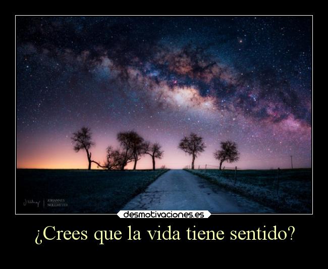 ¿Crees que la vida tiene sentido? -