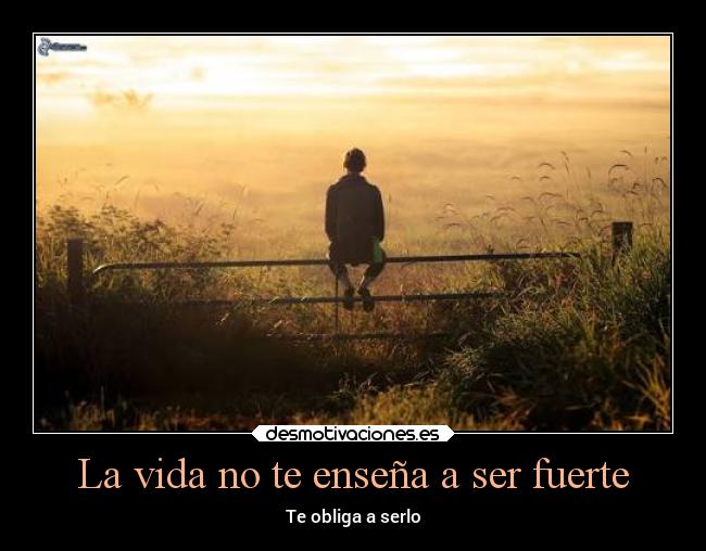 La vida no te enseña a ser fuerte - Te obliga a serlo