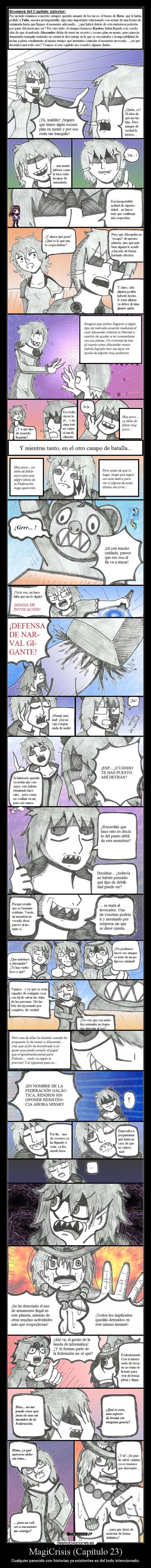 carteles anime extraterrestrial magical nonsense 579 magicrisis capitulo23 desmotivaciones