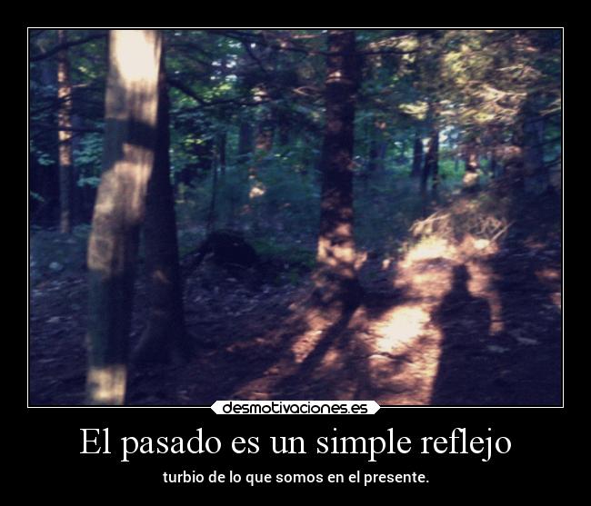 El pasado es un simple reflejo - turbio de lo que somos en el presente.