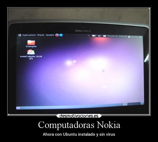 Computadoras Nokia - Ahora con Ubuntu instalado y sin virus