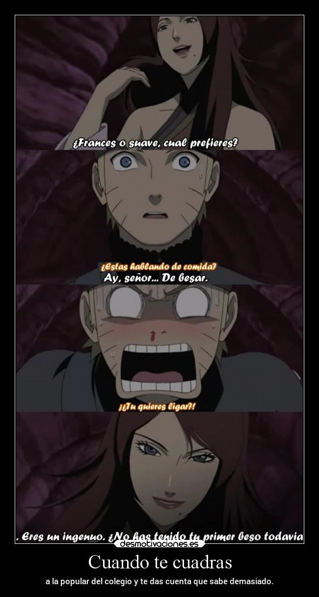 carteles anime cuadrar novia beso primer colegio raptorhunters desmotivaciones