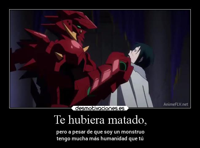 carteles anime highschool issei matar demonio angel humano monstruo humanidad desmotivaciones