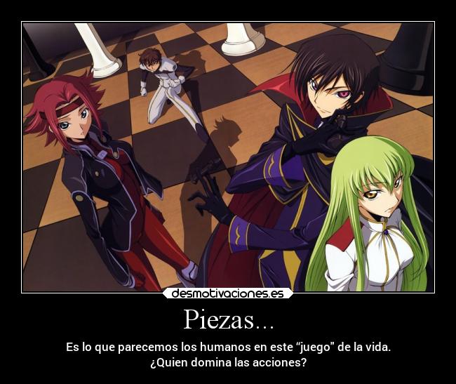 carteles anime madurar mundo sociedad vida piezas juego code geass desmotivaciones