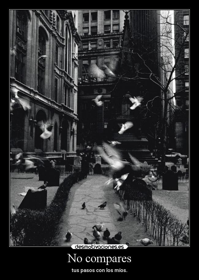 No compares - tus pasos con los míos.