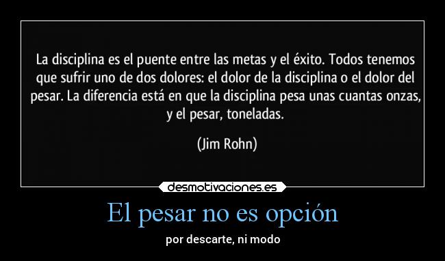El pesar no es opción - 