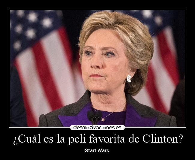 ¿Cuál es la peli favorita de Clinton? - Start Wars.