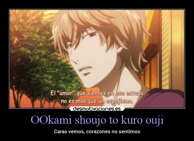 carteles desmotivaciones amor anime shoujo kuro ouji chica lobo wolf girl kyoya espejismo desmotivaciones