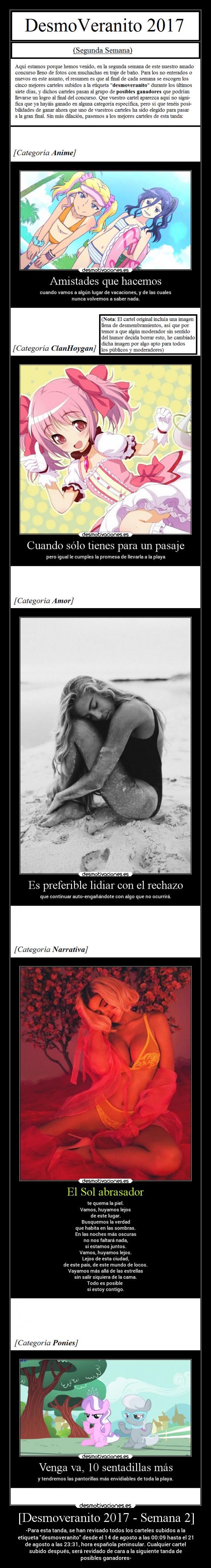 [Desmoveranito 2017 - Semana 2] - -Para esta tanda, se han revisado todos los carteles subidos a la
etiqueta desmoveranito desde el 14 de agosto a las 00:09 hasta el 21
de agosto a las 23:31, hora española peninsular. Cualquier cartel
subido después, será revidado de cara a la siguiente tanda de
posibles ganadores-