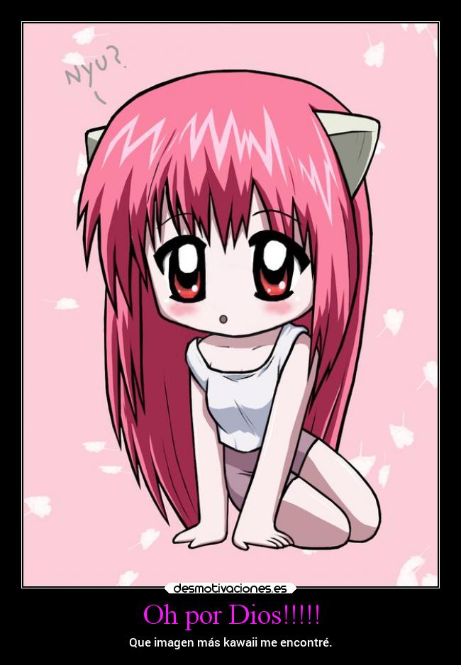 carteles dios felicidad anime elfenlied lindo kawaii desmotivaciones