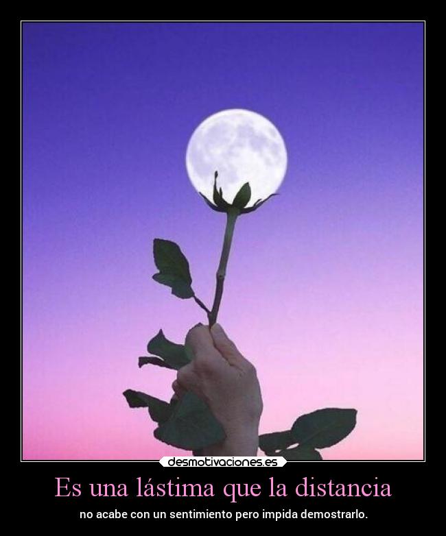 Es una lástima que la distancia -