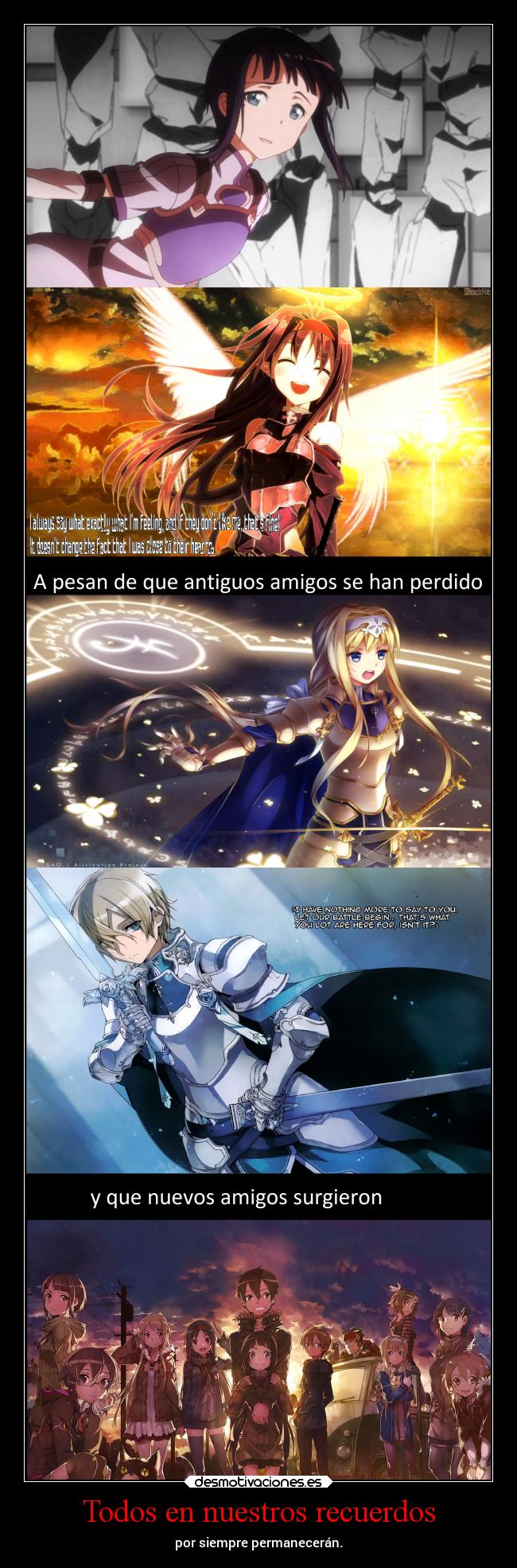 carteles recuerdos anime amistad amigos desmocumpleanos sao swordartonline danieldats desmotivaciones