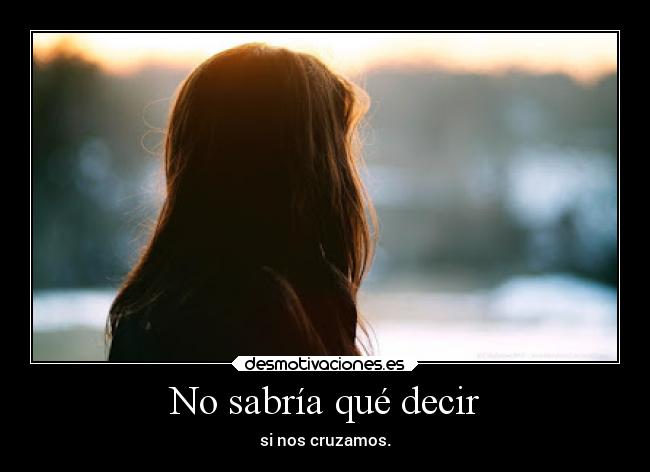No sabría qué decir -