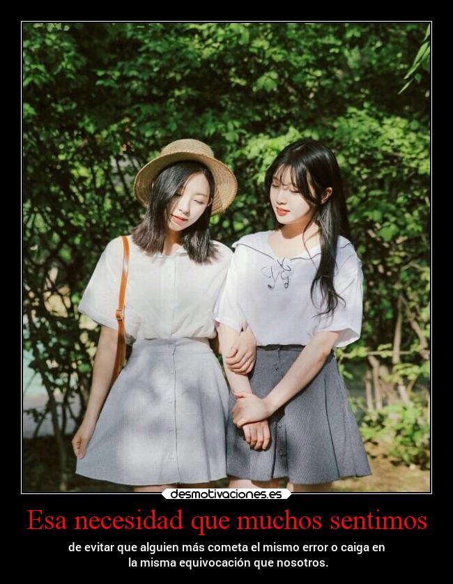 Esa necesidad que muchos sentimos -