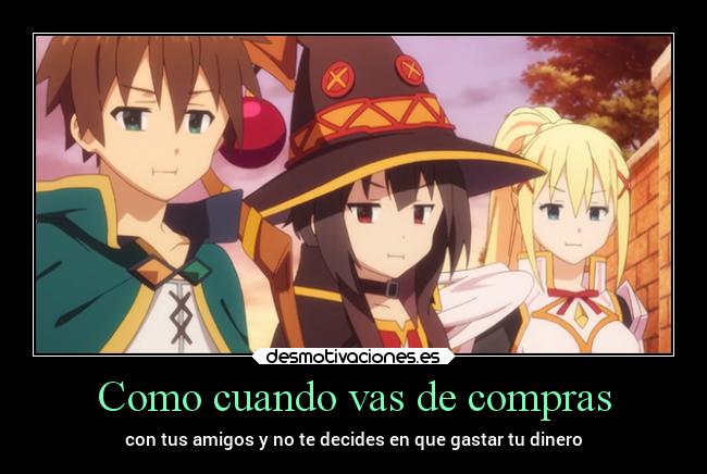 carteles amigos mundo anime konosuba desmotivaciones