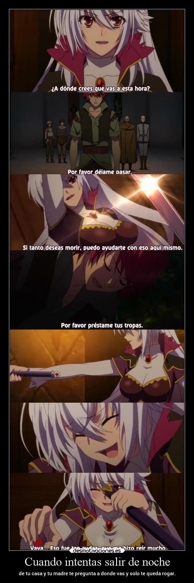 carteles anime madre noche salir pillar rogar excusa dar raptorhunters desmotivaciones