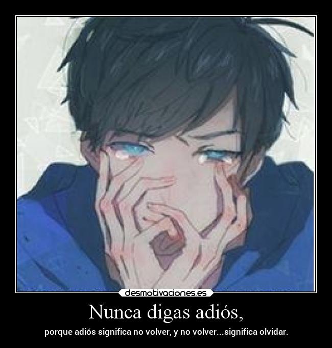 Nunca digas adiós, - porque adiós significa no volver, y no volver...significa olvidar.