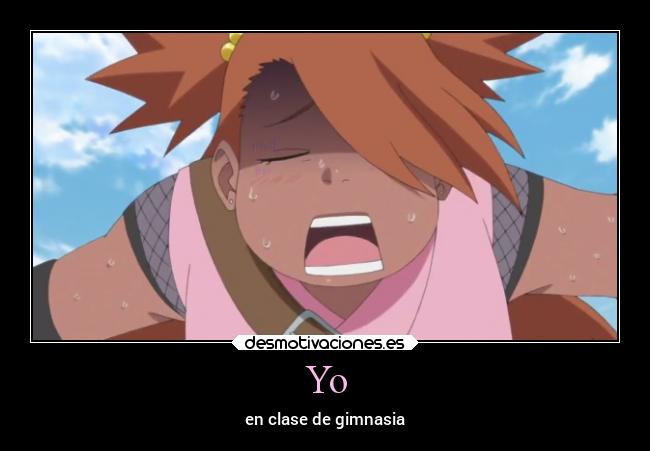 Yo - en clase de gimnasia