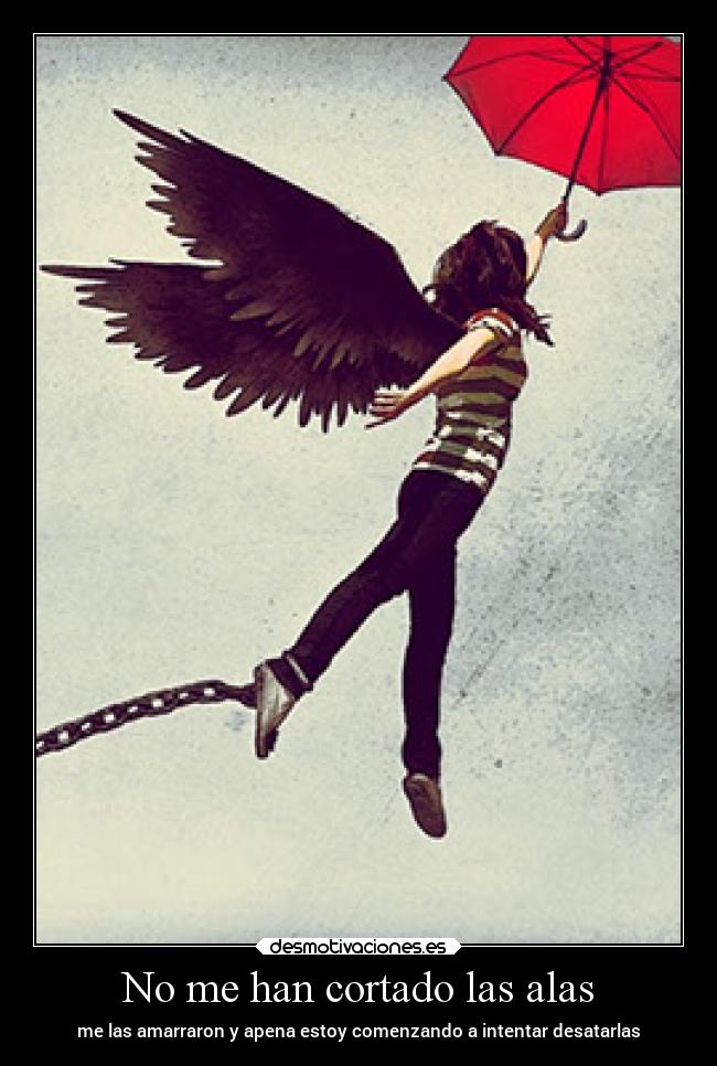 No me han cortado las alas - me las amarraron y apena estoy comenzando a intentar desatarlas