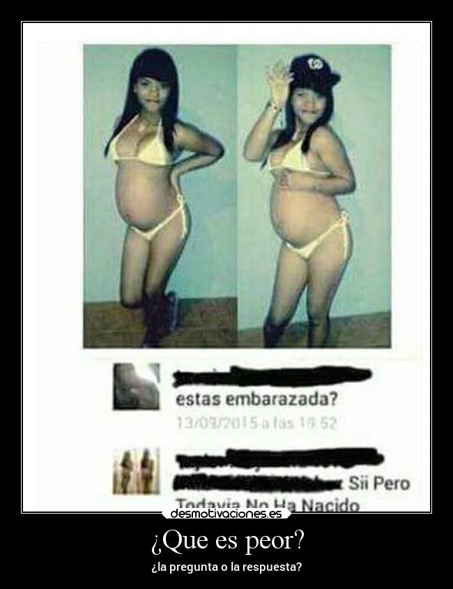 carteles mujer embarazada pregunta respuesta imbeciles desmotivaciones