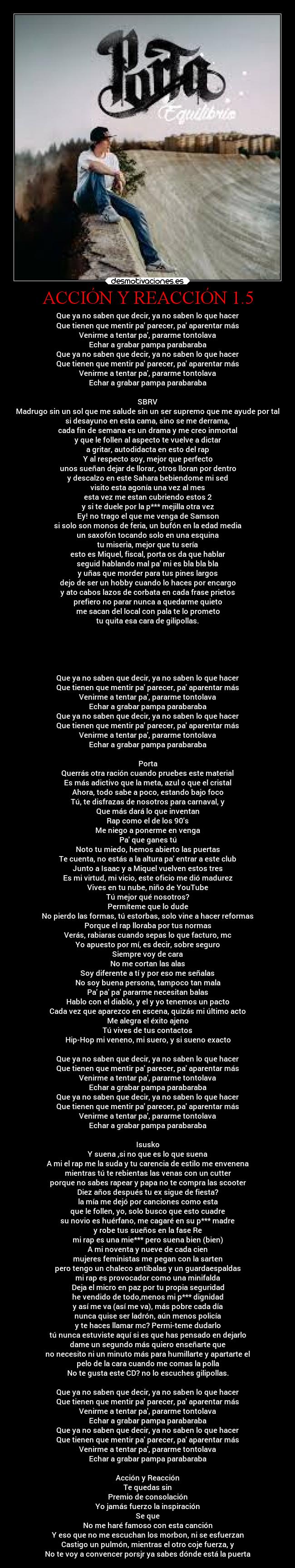 carteles musica amor letra porta equilibrio laalianzarebelde locosdeamor desmotivaciones