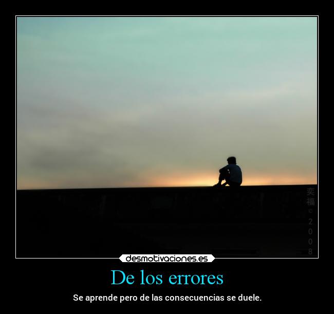 De los errores - Se aprende pero de las consecuencias se duele.