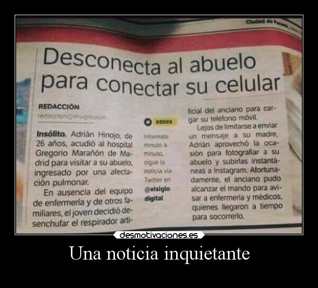 Una noticia inquietante - 