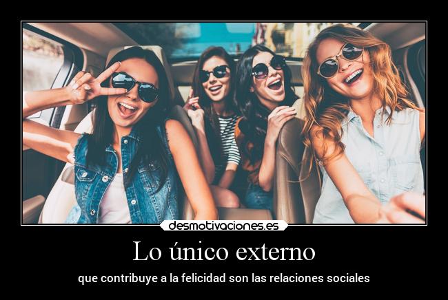 Lo único externo - que contribuye a la felicidad son las relaciones sociales