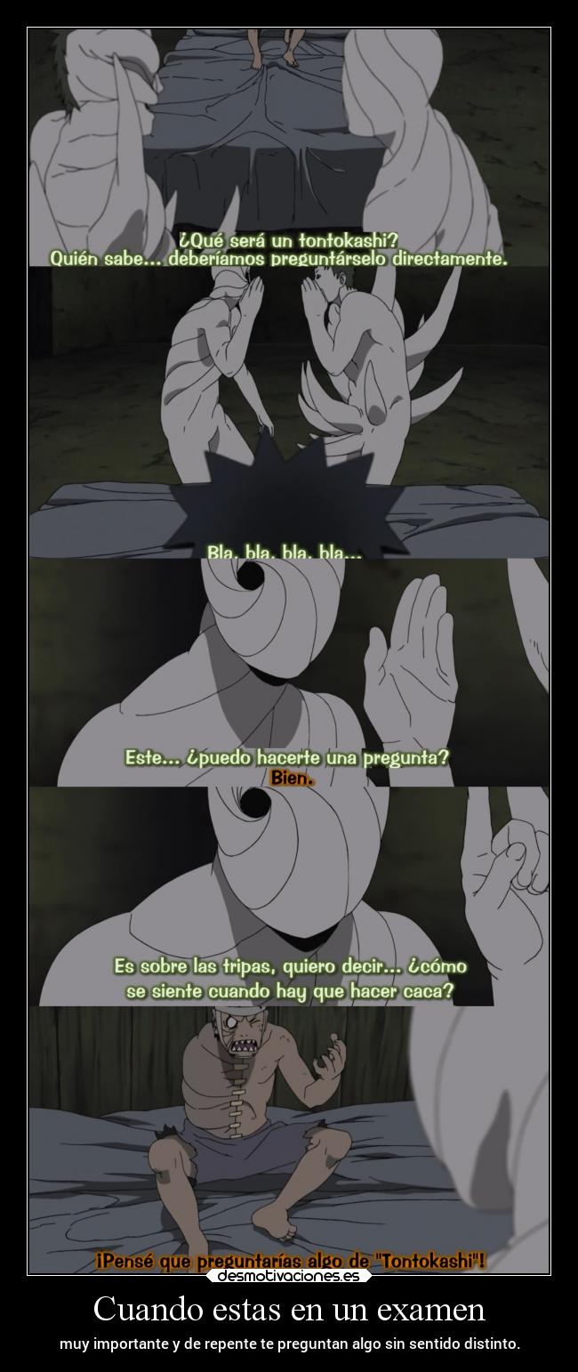 carteles anime examen importar pregunta sentido tonta raptorhunters desmotivaciones