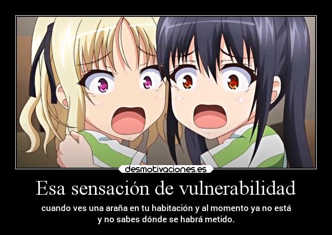 carteles anime vida humor miedo fail cosasquepasan aracnofobia raptorhunters harukaze erosekai jktoero desmotivaciones