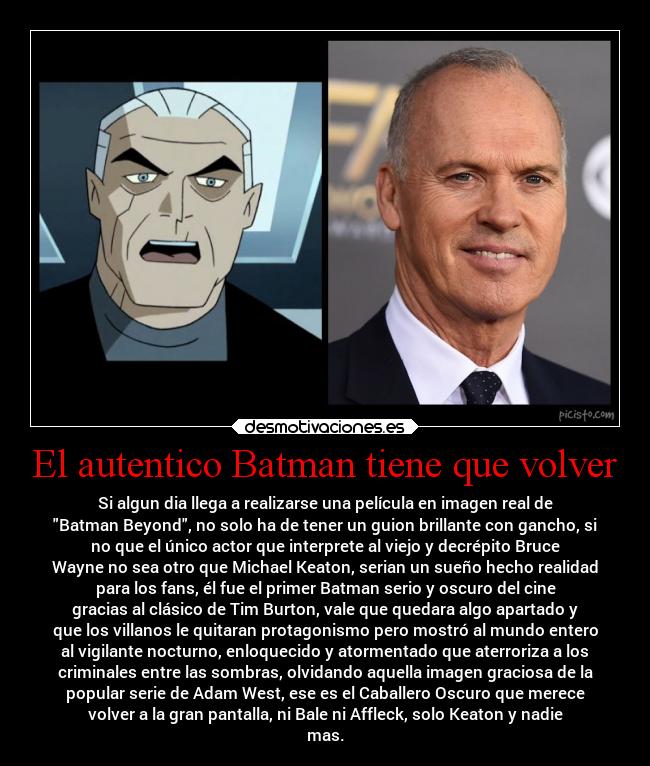 carteles cine batman batmanbeyond sueno michaelkeaton original unico desmotivaciones