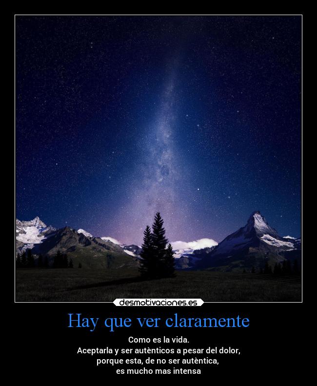 carteles desmotivaciones vida frases luces nieve clara autenticidad aceptar motivacion desmotivaciones