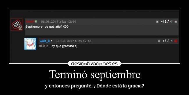 Terminó septiembre - y entonces pregunté: ¿Dónde está la gracia?