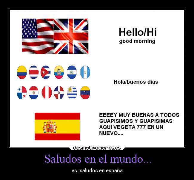 Saludos en el mundo... - vs. saludos en españa