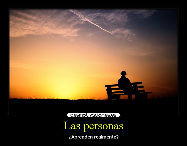 Las personas - ¿Aprenden realmente?