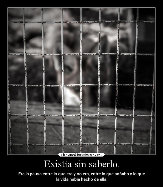 Existía sin saberlo. -