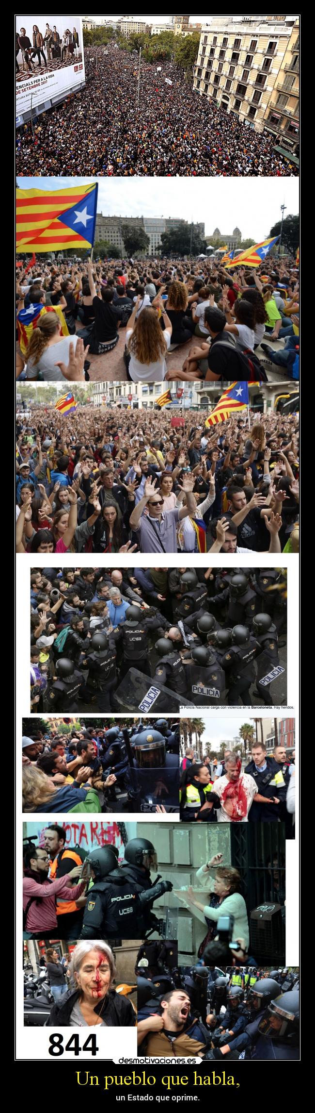 Un pueblo que habla, - un Estado que oprime.