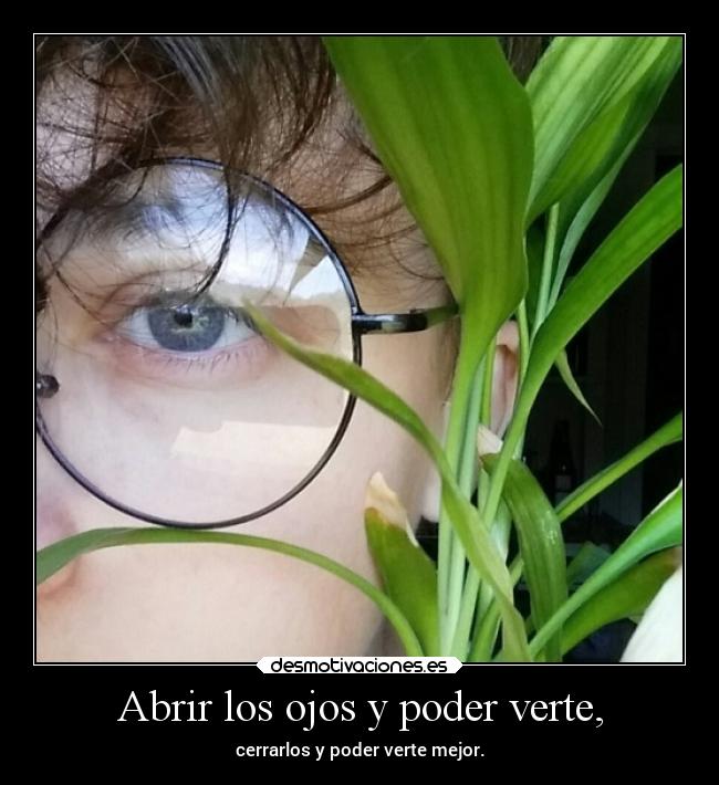 Abrir los ojos y poder verte, - 