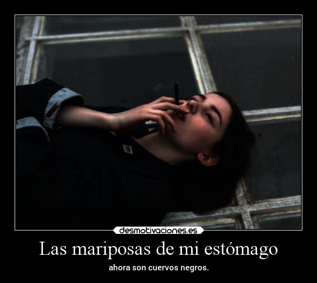 Las mariposas de mi estómago - ahora son cuervos negros.