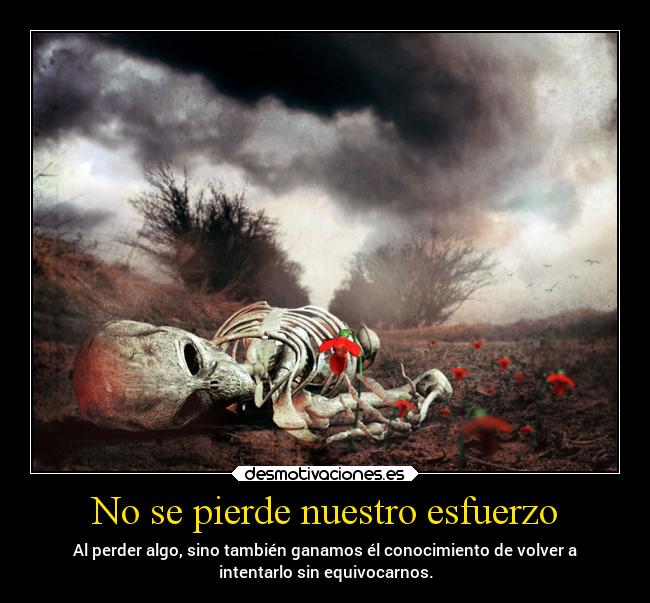 No se pierde nuestro esfuerzo - Al perder algo, sino también ganamos él conocimiento de volver a
intentarlo sin equivocarnos.