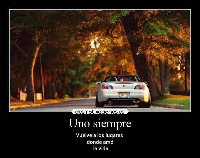 Uno siempre - Vuelve a los lugares
donde amó
la vida