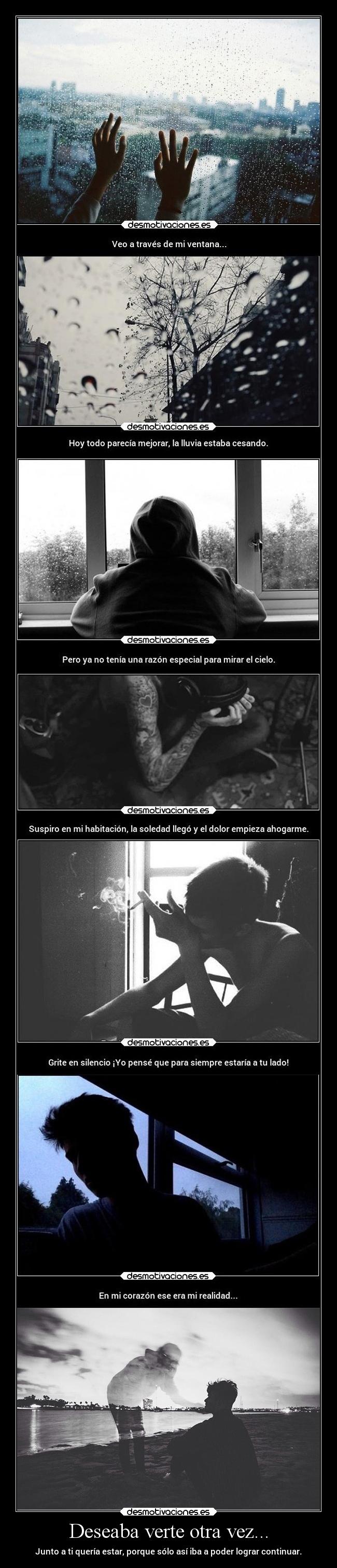 Deseaba verte otra vez... - Junto a ti quería estar, porque sólo así iba a poder lograr continuar.