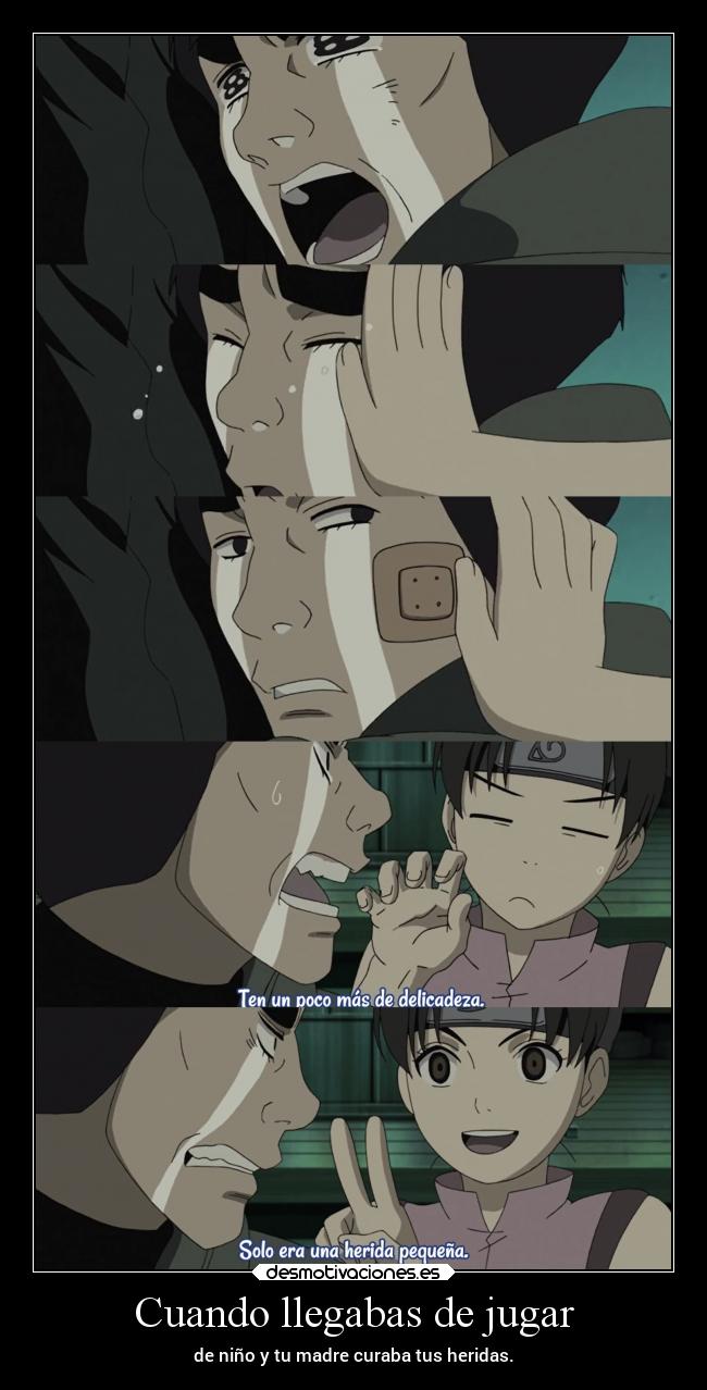 carteles anime curar herida llegar jugar nino raspar raptorhunters desmotivaciones