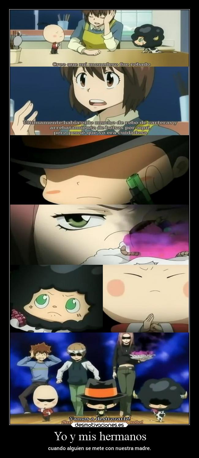 carteles anime madre familia robar raptorhunters ira pagar desmotivaciones