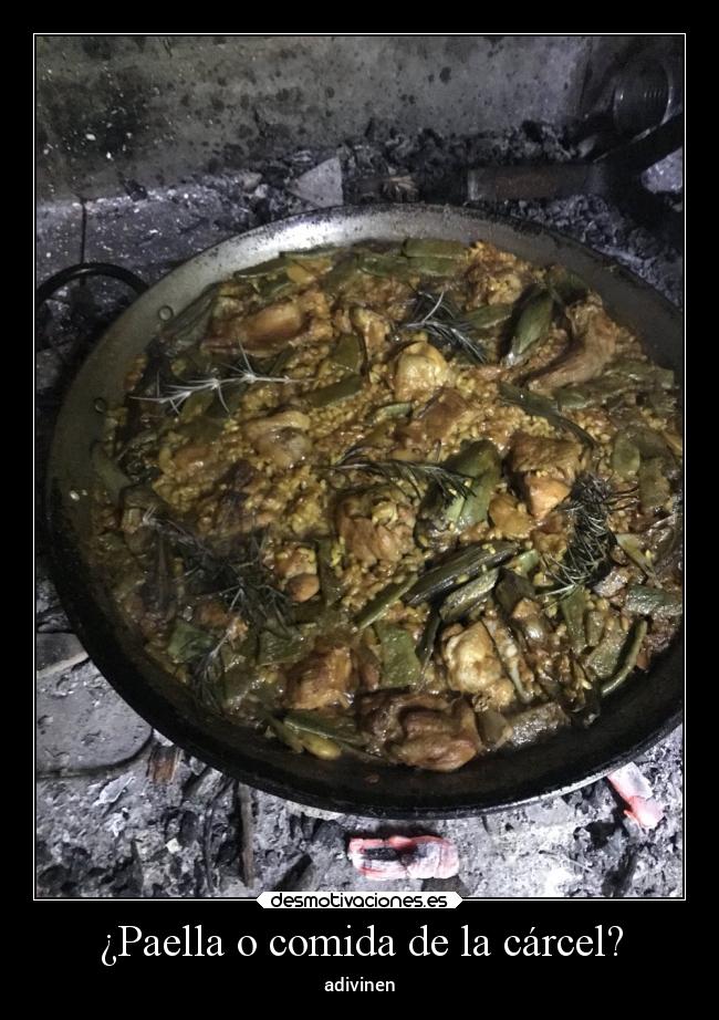 carteles comida comida carcel paella vomitodedinosaurio desmotivaciones