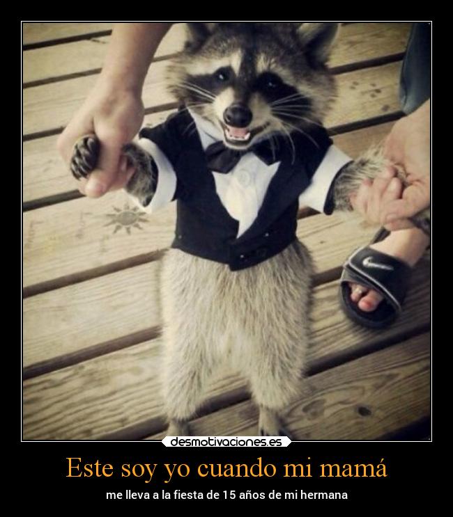 Este soy yo cuando mi mamá - me lleva a la fiesta de 15 años de mi hermana