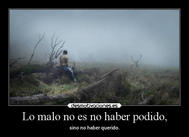 Lo malo no es no haber podido, - 