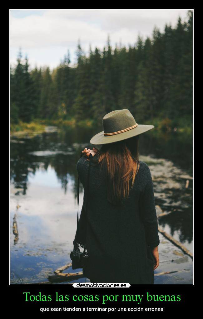 Todas las cosas por muy buenas - que sean tienden a terminar por una acción erronea