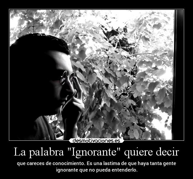 La palabra Ignorante quiere decir -